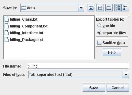 Export Data Dialog