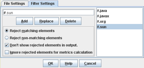 Filter Settings Dialog