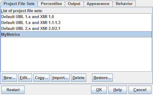 Project File Settings Dialog